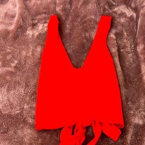 Red crop top